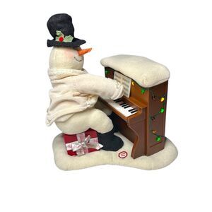 Hallmark Jingle Pals Singing Snowman Playing Piano Plush 2005 Working